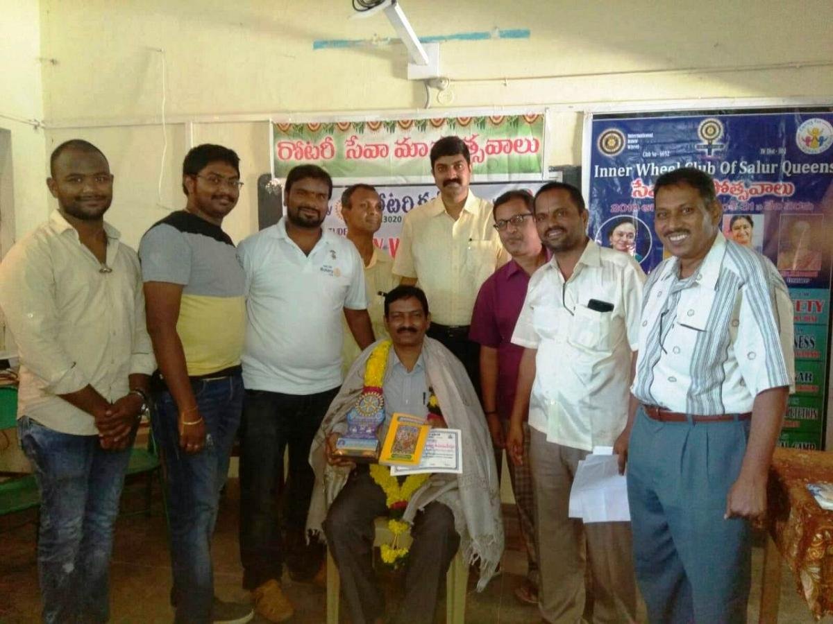 felicitation by salur rotary club
